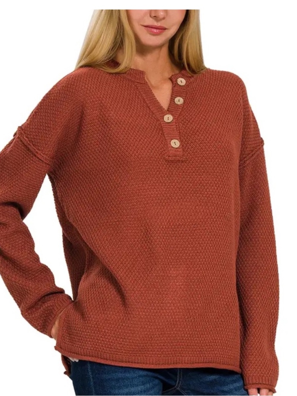 Umgee Rust Orange Oversized Sweater